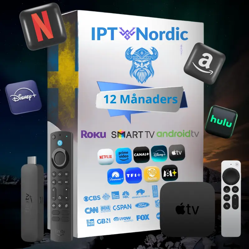12 Månaders IPTV Nordic Årsabonnemang
