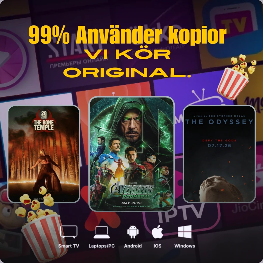 IPTV Nordic officiella servrar med 0% blockering för sport och film kanaler i Sverige